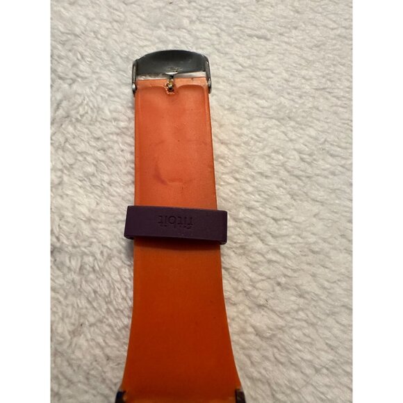 Men's Montres Carlo Faux Chronograph Watch With Orange Neoprene Band & Stainless - Picture 7 of 9